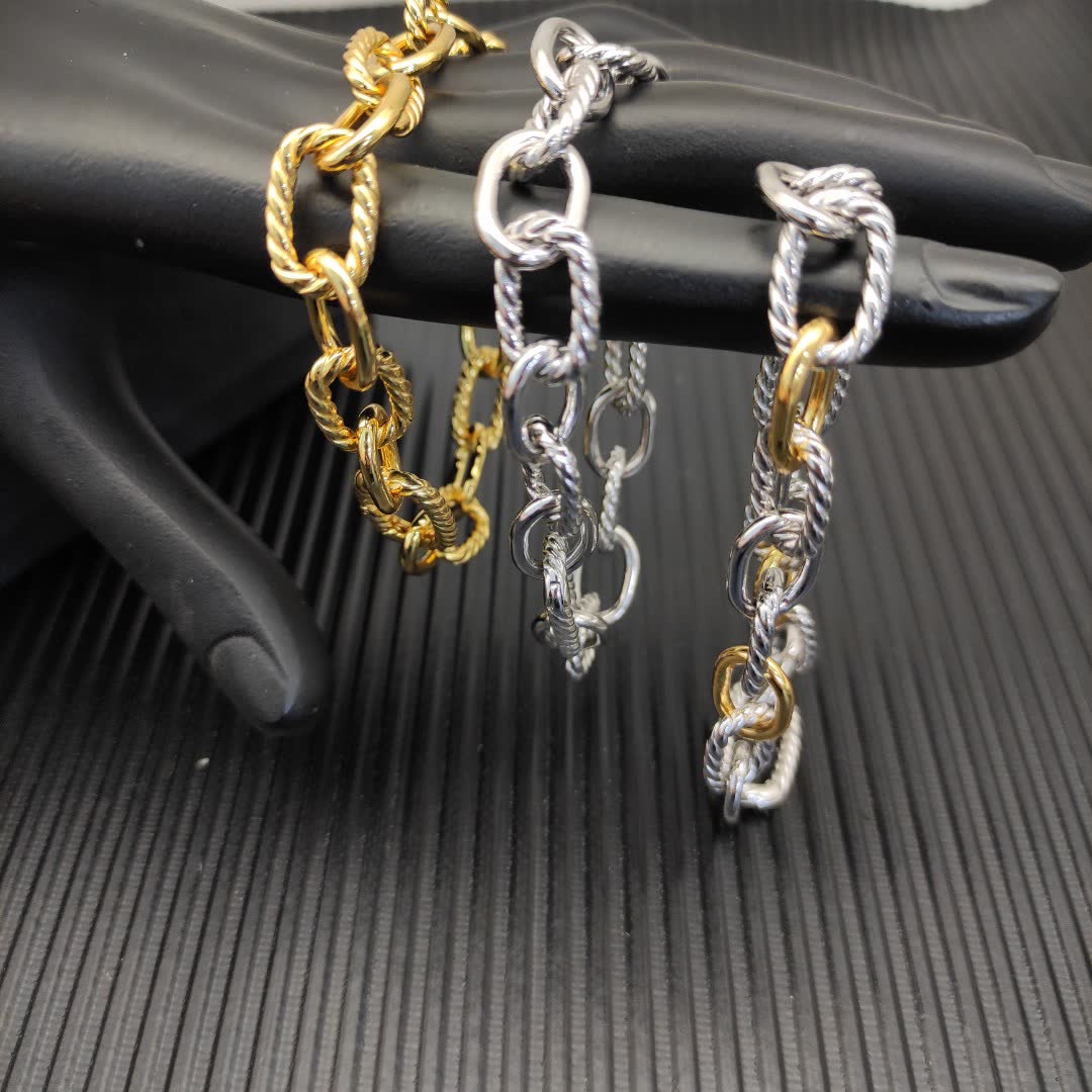 David Yurman Gold and Silver Tone Rope Chain Bracelets David Yurman Gold and Silver Tone Rope Chain Bracelets